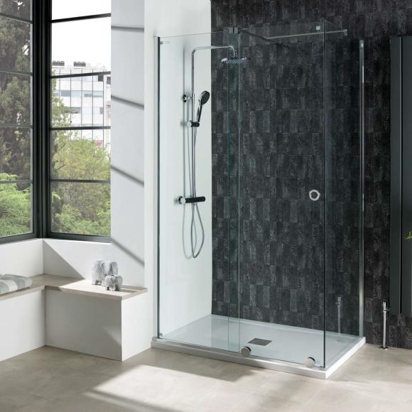 AQR8D10 - Aquadart Rolla 8 Sliding Wetroom Door Polished Silver 1000mm