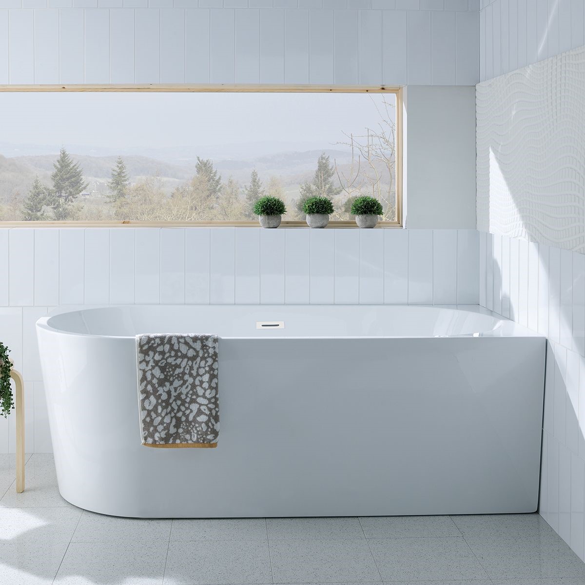 Barmouth J Shape Freestanding Bath 1500 x 750mm Right Hand