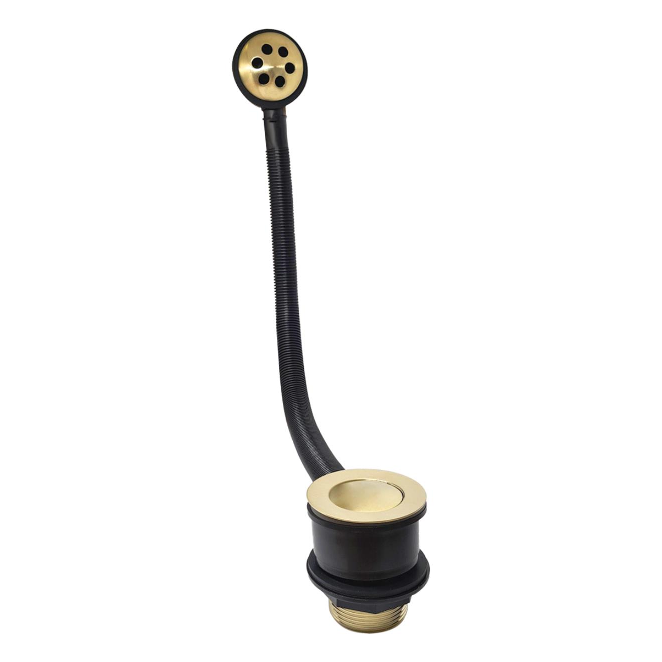 Sprung Bath Combination Waste with Flush Plug Brushed Brass