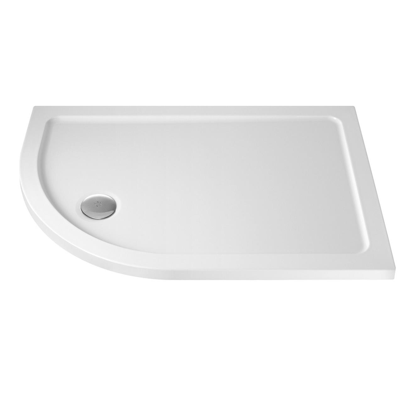 MX Elements Antislip Offset Quadrant Shower Tray White 900 x 800mm Left Hand