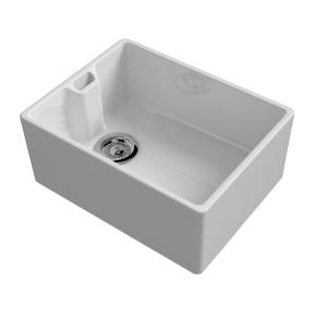 Reginox Belfast Undermount Ceramic Kitchen Sink White 595 x 455mm
