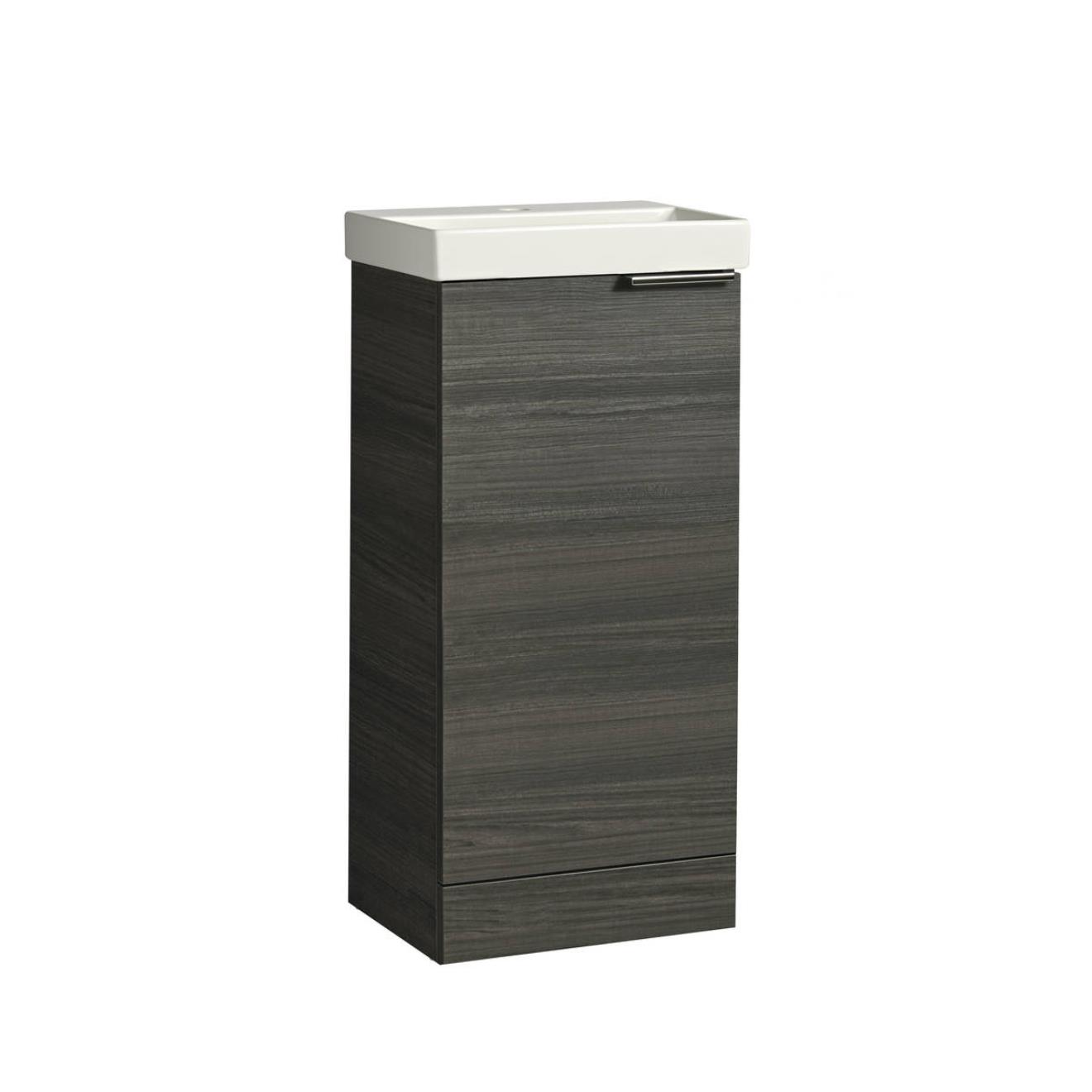 Cadence Floorstanding Cloakroom Vanity Unit & Ceramic Basin Tundra Wood 400mm