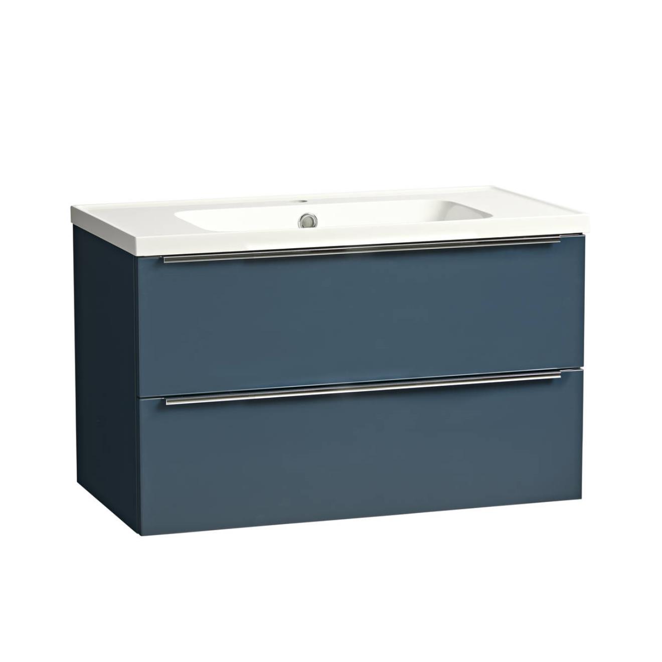 Cadence Wall Hung Vanity Unit & Isocast Basin Oxford Blue 800mm