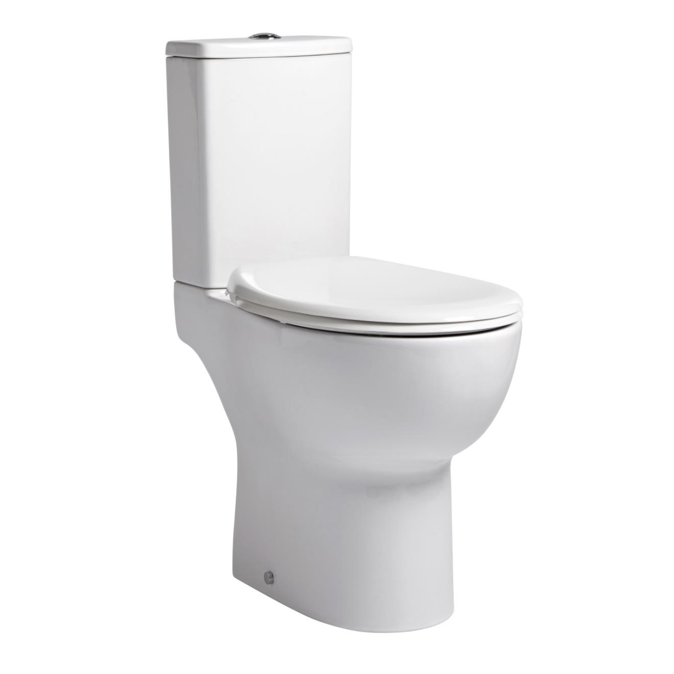 Loft Comfort Height Close Coupled Open Back Rimless Pan & Cistern Inc Soft Close Seat White