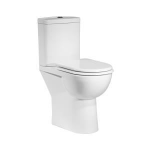 Micra Close Coupled Comfort Height Open Back Pan & Cistern Inc Soft Close Seat White