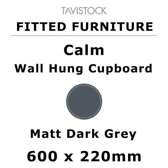 Tatwc6cmdg tavistock calm wall unit matt dark grey 600 x 220mm