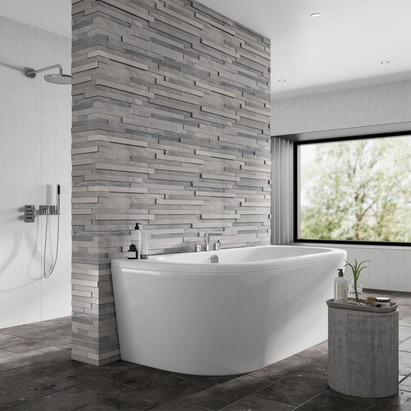 D Shape Bath & Panel 1700 x 800mm